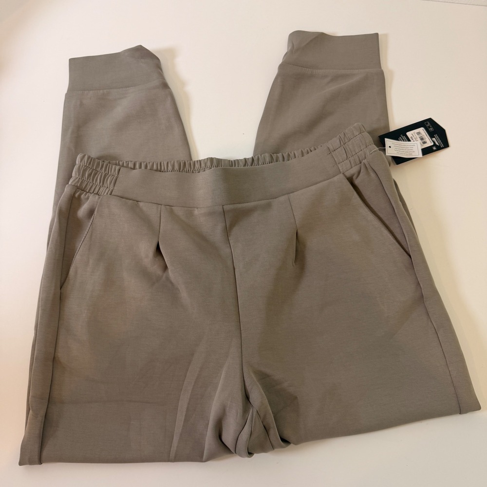 Avia Scuba Pleat Joggers Grey Fog Womens Medium 8-10 Elastic Waist Pockets NEW